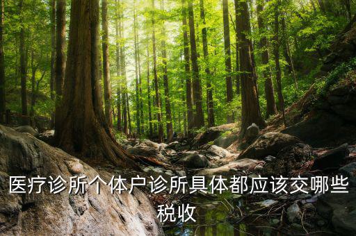 醫(yī)院應(yīng)交什么稅，醫(yī)療診所個(gè)體戶診所具體都應(yīng)該交哪些稅收