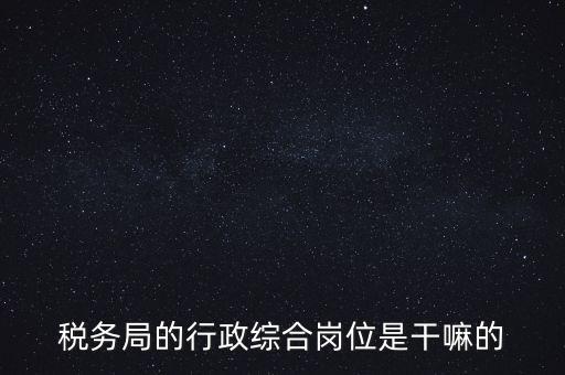 稅務局的行政綜合崗位是干嘛的