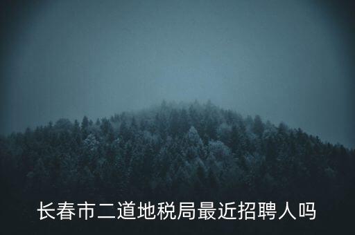 長(zhǎng)春市二道地稅局最近招聘人嗎