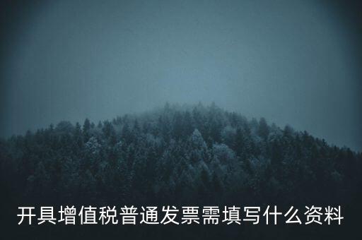 開增值稅普通票需要什么資料，購買增值稅普通發(fā)票需要什么資料