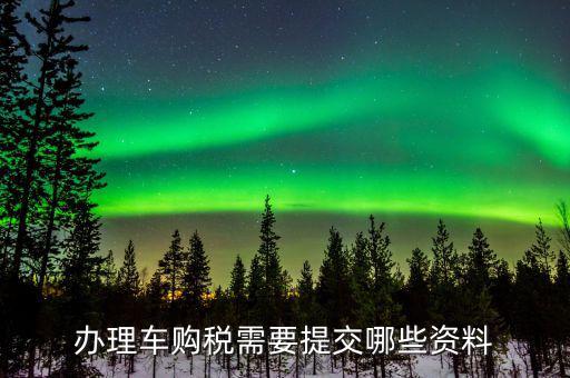 辦理車(chē)購(gòu)稅需要提交哪些資料