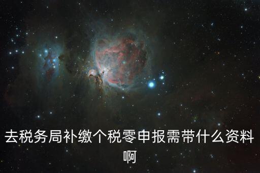 個稅補交帶什么資料，去稅務局補繳個稅零申報需帶什么資料啊