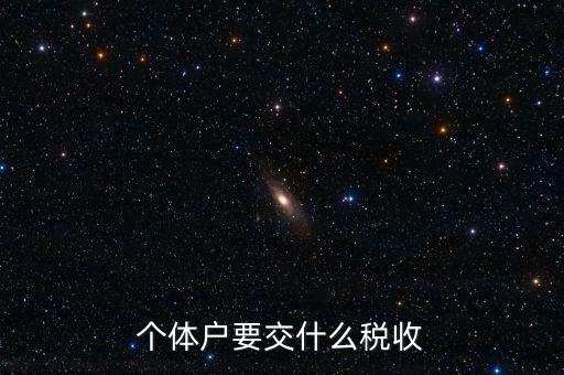 個體地稅交什么稅，個體戶要交什么稅收