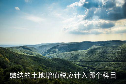 土地增值稅應(yīng)計(jì)入什么科目，繳納的土地增值稅應(yīng)計(jì)入哪個(gè)科目