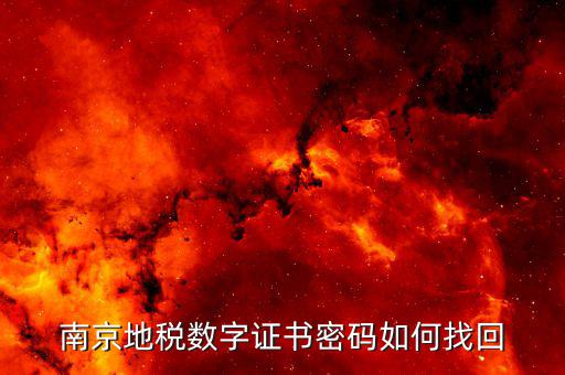 南京地稅密碼是什么，南京地稅數(shù)字證書密碼如何找回