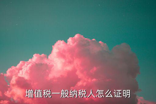一般納稅人有什么證明，增值稅一般納稅人怎么證明