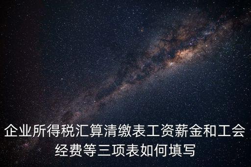 企業(yè)所得稅匯算清繳表工資薪金和工會經(jīng)費(fèi)等三項表如何填寫