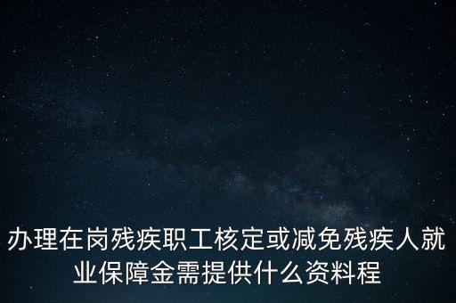 核定殘保金需要什么，辦理在崗殘疾職工核定或減免殘疾人就業(yè)保障金需提供什么資料程