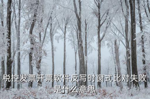 稅控發(fā)票開(kāi)票軟件反寫時(shí)窗式比對(duì)失敗是什么意思