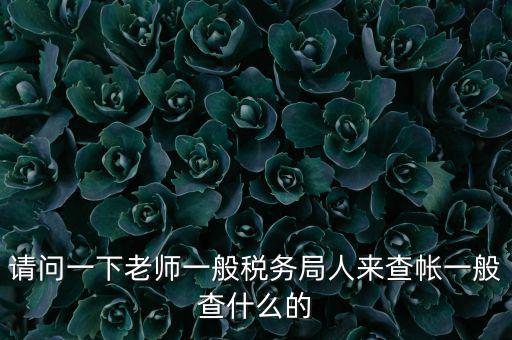 稅局查賬戶查什么，請(qǐng)問一下老師一般稅務(wù)局人來查帳一般查什么的