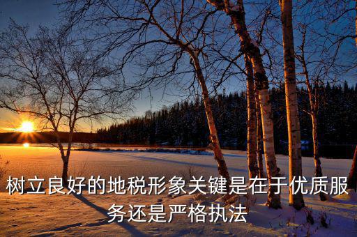 樹立良好的地稅形象關(guān)鍵是在于優(yōu)質(zhì)服務還是嚴格執(zhí)法