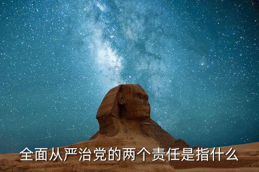 什么是基層兩個責任清單，全面從嚴治黨的兩個責任是指什么