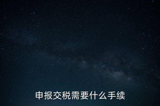 行業(yè)繳稅需要什么手續(xù)，申報(bào)交稅需要什么手續(xù)