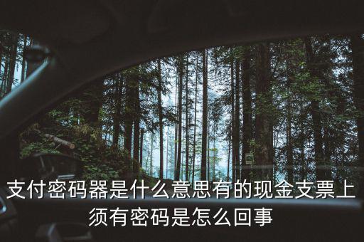 發(fā)票密碼器是什么，支票密碼器是什么啊