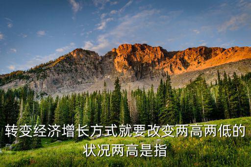 什么是兩提高兩降低，轉(zhuǎn)變經(jīng)濟(jì)增長(zhǎng)方式就要改變兩高兩低的狀況兩高是指
