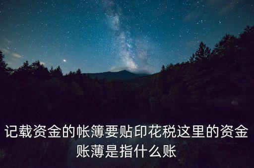 什么是資金賬簿，什么樣的賬簿屬于資金類賬簿