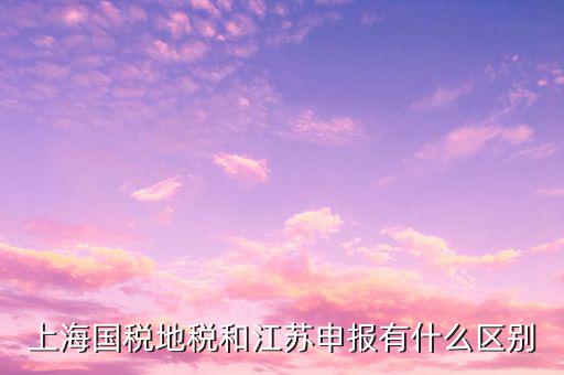 上海國稅地稅和江蘇申報(bào)有什么區(qū)別