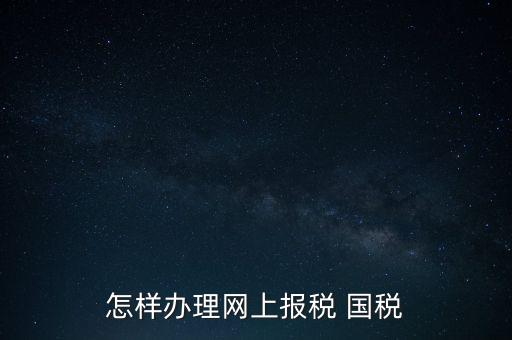 怎樣辦理網(wǎng)上報稅 國稅