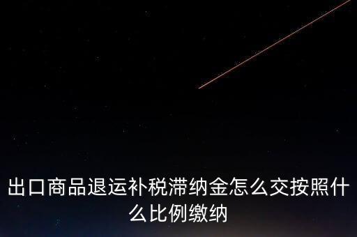 什么是退運(yùn)補(bǔ)稅，出口商品退運(yùn)補(bǔ)稅滯納金怎么交按照什么比例繳納