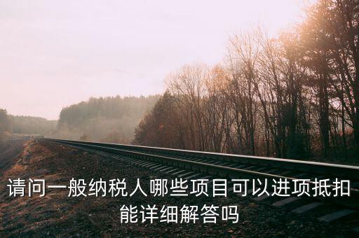 請(qǐng)問(wèn)一般納稅人哪些項(xiàng)目可以進(jìn)項(xiàng)抵扣能詳細(xì)解答嗎