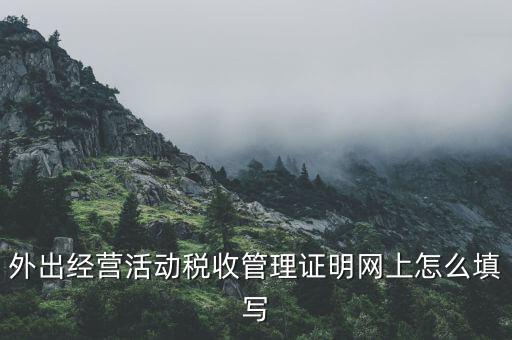 外出經(jīng)營(yíng)活動(dòng)稅收管理證明網(wǎng)上怎么填寫(xiě)