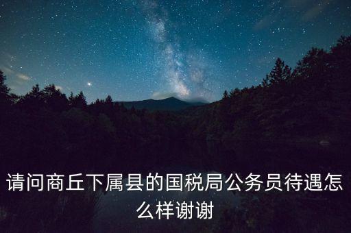 請(qǐng)問商丘下屬縣的國(guó)稅局公務(wù)員待遇怎么樣謝謝