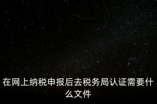 在網(wǎng)上納稅申報后去稅務局認證需要什么文件