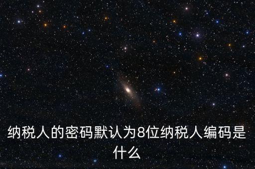 8位國(guó)稅納稅編碼是什么，納稅人的密碼默認(rèn)為8位納稅人編碼是什么