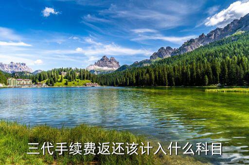 什么叫三代手續(xù)費，三代手續(xù)費返還該計入什么科目
