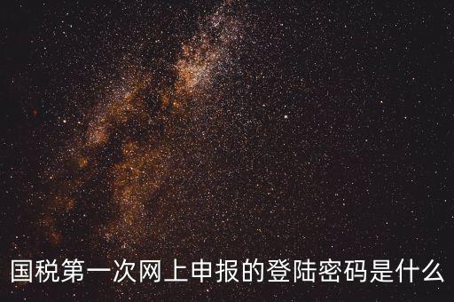 廣東國稅網登錄密碼是什么，國稅第一次網上申報的登陸密碼是什么