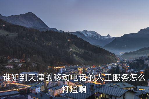 誰(shuí)知到天津的移動(dòng)電話(huà)的人工服務(wù)怎么打通啊