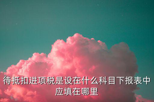 待抵扣進(jìn)項(xiàng)稅入的是什么，待抵扣進(jìn)項(xiàng)稅是設(shè)在什么科目下報(bào)表中應(yīng)填在哪里