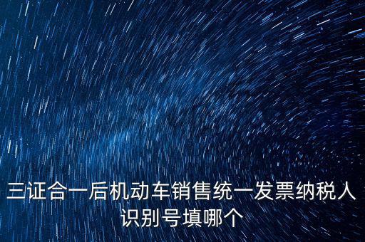 三證合一后機(jī)動(dòng)車(chē)銷(xiāo)售統(tǒng)一發(fā)票納稅人識(shí)別號(hào)填哪個(gè)