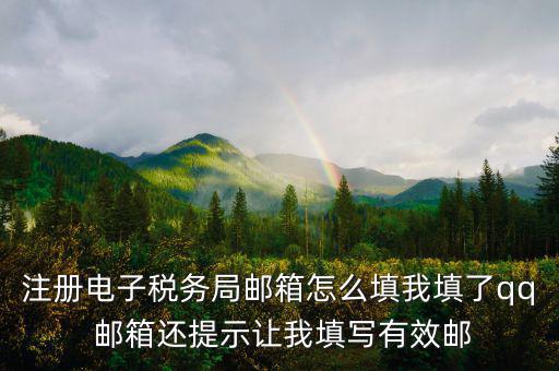 電子稅務局 是什么，注冊電子稅務局郵箱怎么填我填了qq 郵箱還提示讓我填寫有效郵