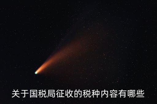 關(guān)于國(guó)稅局征收的稅種內(nèi)容有哪些