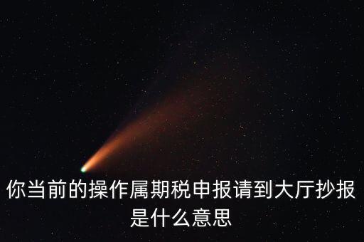 抄報(bào) 申報(bào)是什么，你當(dāng)前的操作屬期稅申報(bào)請(qǐng)到大廳抄報(bào)是什么意思