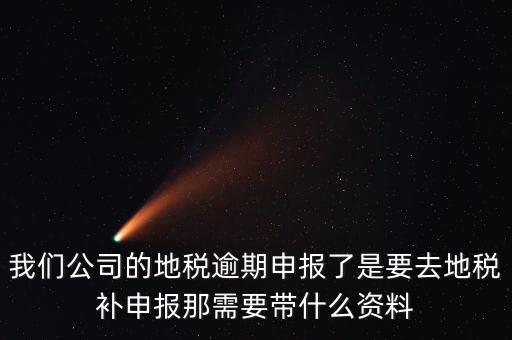 逾期申報需要帶什么資料，我們公司的地稅逾期申報了是要去地稅補(bǔ)申報那需要帶什么資料