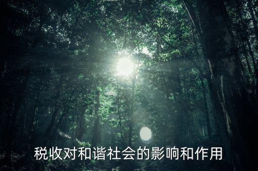 為什么要和諧興稅，稅收對(duì)和諧社會(huì)的影響和作用