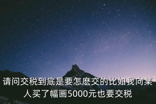 納稅的畫可以畫什么用，請問交稅到底是要怎麼交的比如我向某人買了幅畫5000元也要交稅