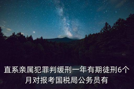 直系親屬犯罪判緩刑一年有期徒刑6個月對報考國稅局公務員有
