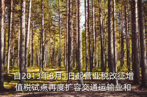 自2013年8月1日起營業(yè)稅改征增值稅試點再度擴(kuò)容交通運(yùn)輸業(yè)和