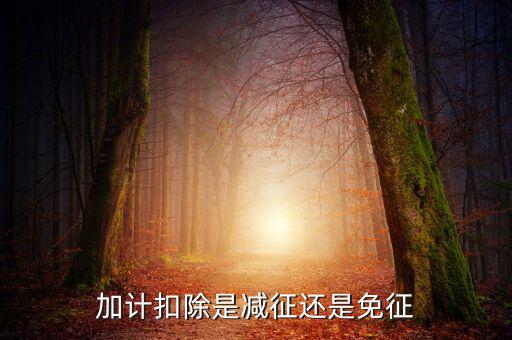 什么叫做加計扣除，加計扣除是減征還是免征