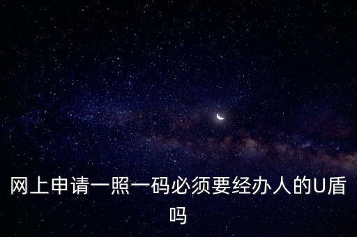網(wǎng)上申請一照一碼必須要經辦人的U盾嗎