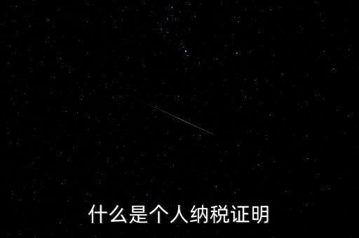 個(gè)稅完稅證明是什么，什么是個(gè)人納稅證明