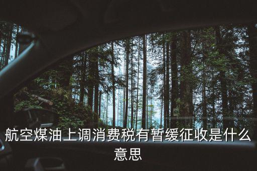 暫緩征收消費(fèi)稅是什么，航空煤油上調(diào)消費(fèi)稅有暫緩征收是什么意思