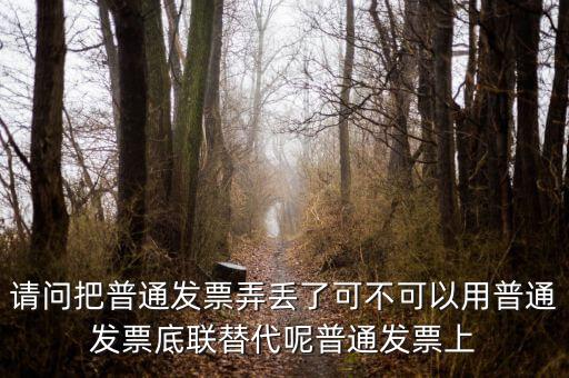 請(qǐng)問把普通發(fā)票弄丟了可不可以用普通發(fā)票底聯(lián)替代呢普通發(fā)票上