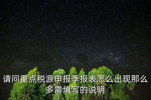 重點稅源申報要填什么，重點稅源申報表怎樣填