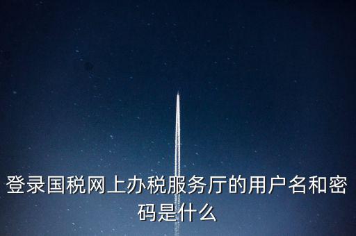 登錄國(guó)稅網(wǎng)上辦稅服務(wù)廳的用戶(hù)名和密碼是什么