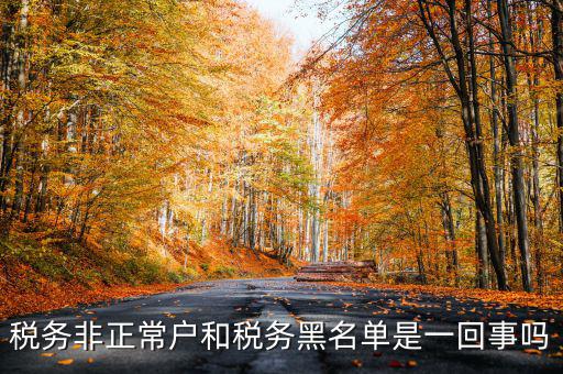 稅務(wù)非正常戶(hù)和稅務(wù)黑名單是一回事嗎