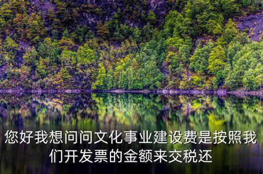 您好我想問問文化事業(yè)建設(shè)費是按照我們開發(fā)票的金額來交稅還